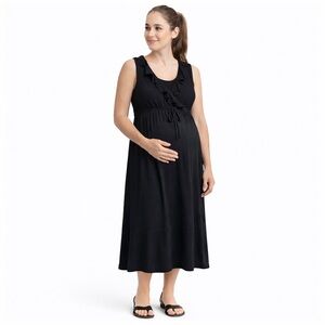Liz Lange Maternity & Nursing Black Midi Dress Size Small